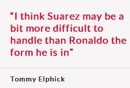 Bournemouth defender Tommy Elphick thinks Luis Suarez will be more dangerous than Ronaldo