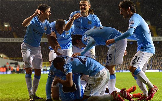 Tottenham 1-5 Manchester City: Pellegrini's men go top after eighth straight win