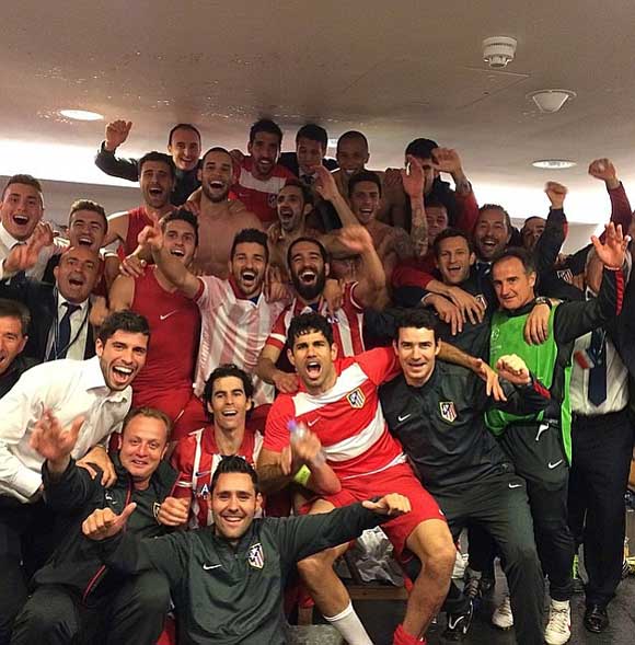 Party time in the Atlético dressing room