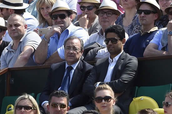 Florentino Perez watches Nadal at Roland Garros