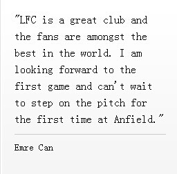 Liverpool complete signing of Emre Can from Bayer Leverkusen