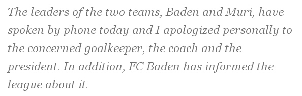 Swiss goalkeeper threatens to sue fans who urinated in his water bottle during match