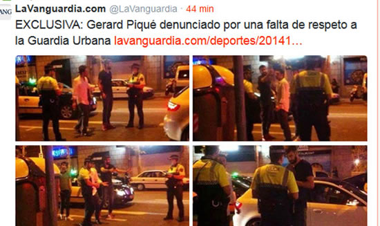 Pique feels the long arm of the law