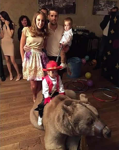 Torpedo Moscow’s Kirill Kombarov hired a muzzled bear for his son’s 2nd birthday party