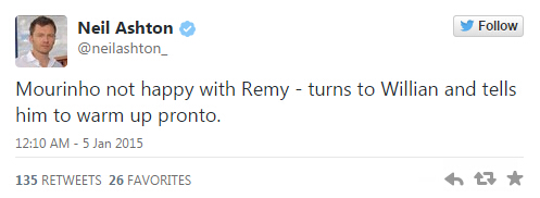 Jose Mourinho had a go at Chelsea physio Eva Carneiro during FA Cup game v Watford [Tweets]