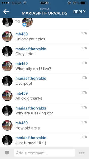 Boyfriend tweets Mario Balotelli’s flirty texts with his Icelandic girlfriend on Instagram