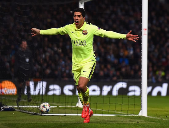 Manchester City 1 : 2 Barcelona - Suarez stars as Barca beat Man City