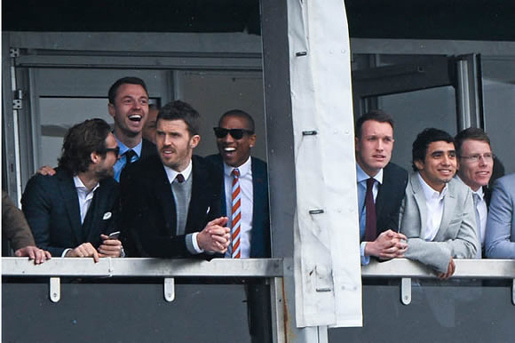 SNAPPED: Man Utd stars joke around at Cheltenham Festival after Arsenal FA Cup defeat