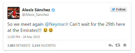 Alexis: So, we meet again, Neymar!