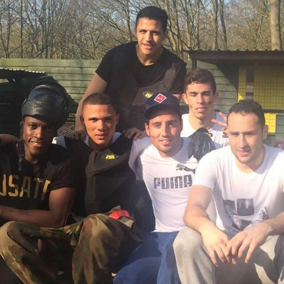 The Arsenal squad went on a paintball outing today