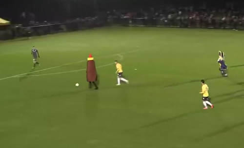 Aussie player Brent Griffiths sent off for tackle on BBQ sauce bottle