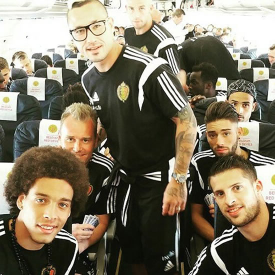 Photo: Nacer Chadli poses with Tottenham targets for Belgium snap