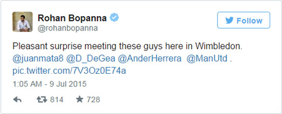David De Gea poses with Man Utd team-mates at Wimbledon
