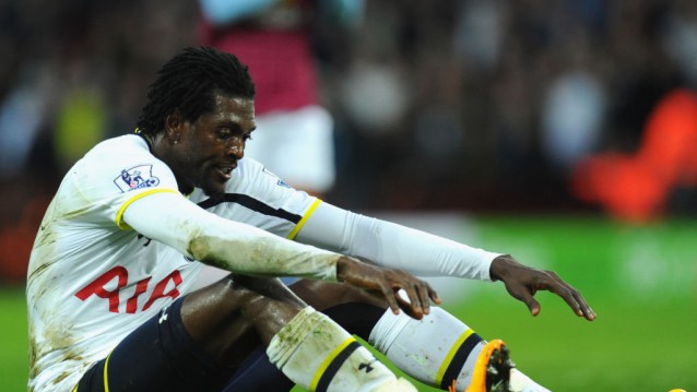 Adebayor spotted at Villa