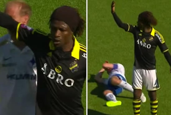 Former Celtic star in hysterics as footballer performs the worst dive of all time