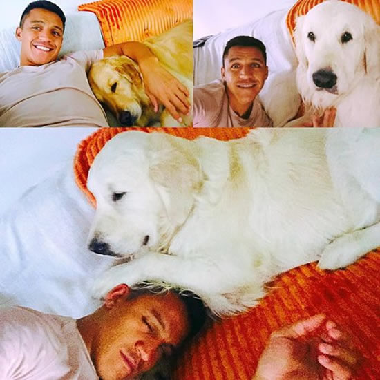 Alexis Sanchez snuggles up with his best friends ahead of Arsenal clash
