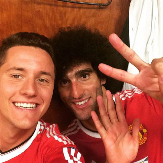 Ander Herrera snaps selfie with Man Utd goal-scorer