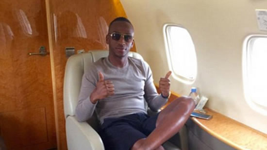 Saido Berahino sent up by West Brom team-mates in plane photo