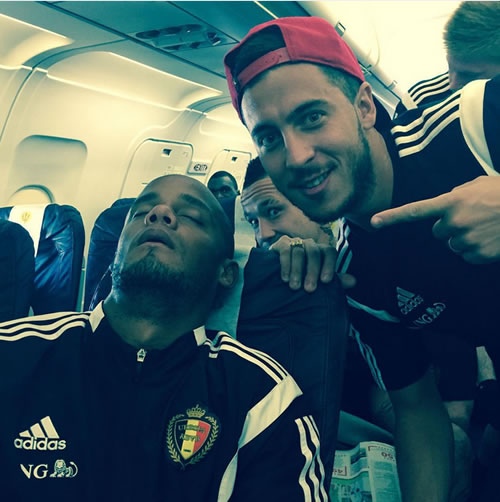 Chelsea’s Eden Hazard photobombs Man City star’s selfie