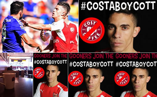 Arsenal fans launch barmy campaign to boycott coffee shop after Diego Costa row