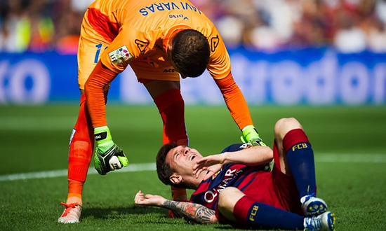 Barcelona’s Lionel Messi out for up to eight weeks with knee injury