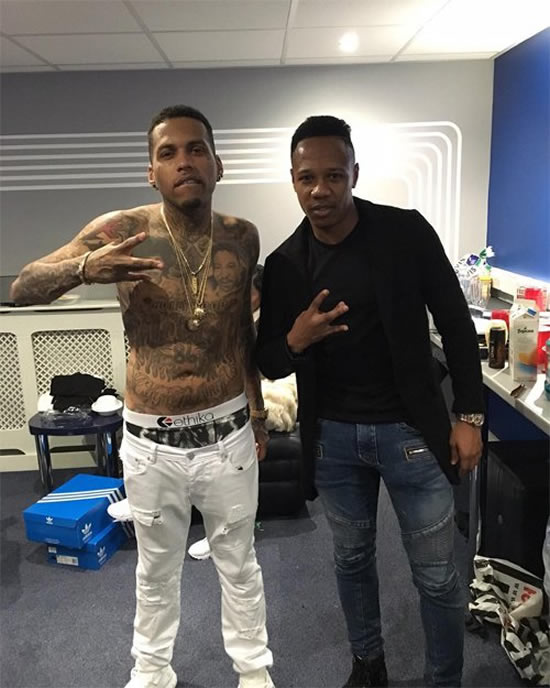 Liverpool star Nathaniel Clyne meets American rapper