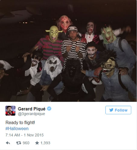 Barcelona players dressed up for Halloween after win at Getafe