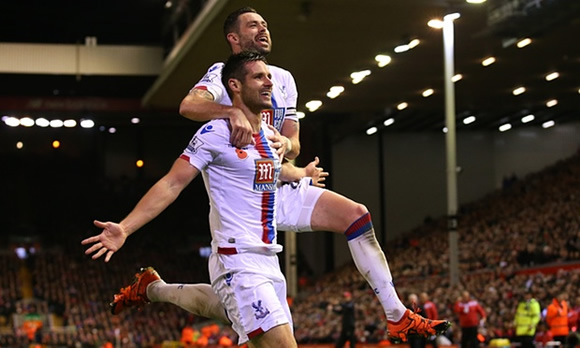 Liverpool 1 - 2 Crystal Palace: Scott Dann stuns Anfield as Palace inflict Liverpool's first defeat of Klopp era