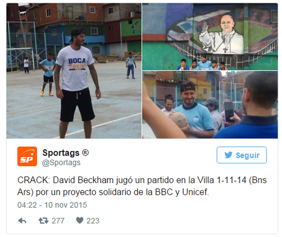 David Beckham delights kids with game in Buenos Aires shanty town