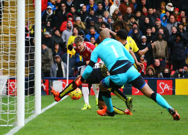 Watford 1-2 Manchester United: Deeney goes from hero to zero with late own goal