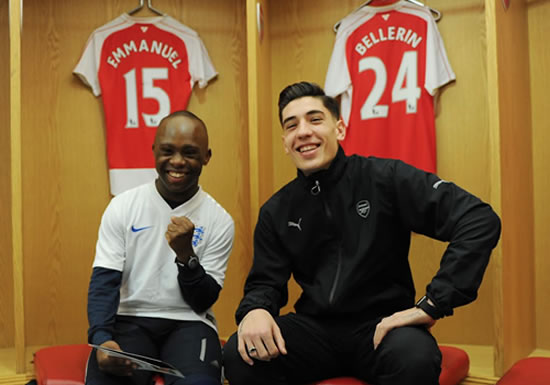 Arsenal duo Hector Bellerin and Petr Cech surprise community group