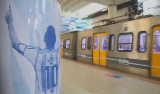 Buenos Aires metro station gets neat Messi facelift