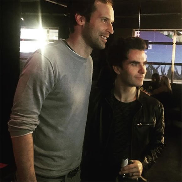 Arsenal star Petr Cech all smiles with rock star