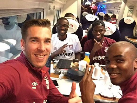 West Ham players snap selfie ahead of Liverpool clash