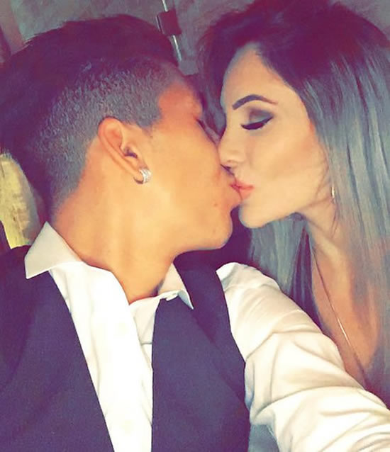 Roberto Firmino shares a kiss with his wife after Liverpool thrash Aston Villa