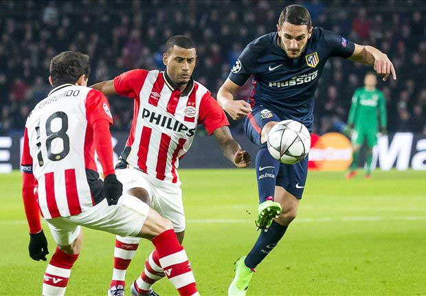 PSV 0-0 Atletico Madrid: No way through for Spaniards despite Pereiro red