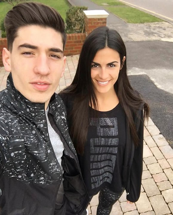 Hector Bellerin all smiles with his stunning girlfriend ahead of Man Utd v Arsenal