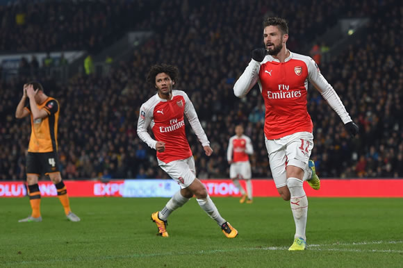 Hull City 0 - 4 Arsenal: Olivier Giroud and Theo Walcott at the double as Arsenal knock out Hull
