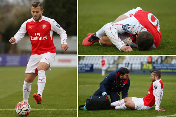 Jack Wilshere survives after another injury scare left him rolling in pain during Arsenal U21 game