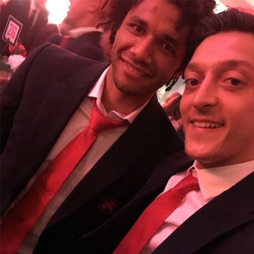 New Arsenal signing all smiles with Mesut Ozil ahead of Aston Villa clash