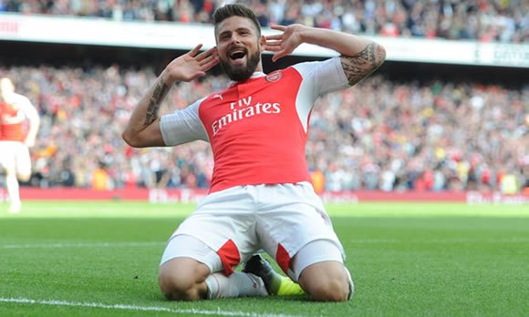 Arsenal 4 - 0 Aston Villa: Olivier Giroud's hat-trick fires Gunners to second spot ahead of Tottenham