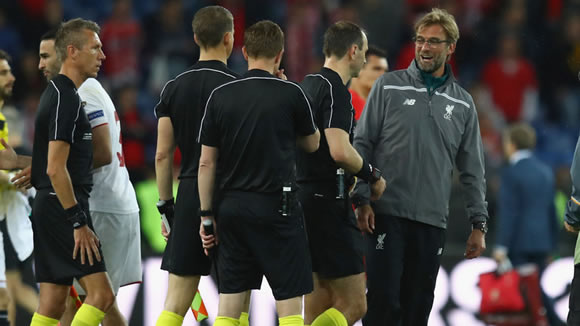 Jurgen Klopp claims four decisions went against Liverpool in Europa League final defeat