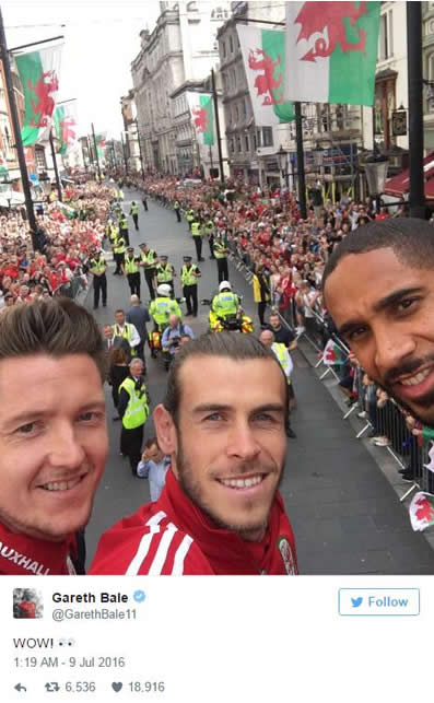 HOME SWEET HOME Welsh soccer heroes touchdown to massive welcome on return to Cardiff