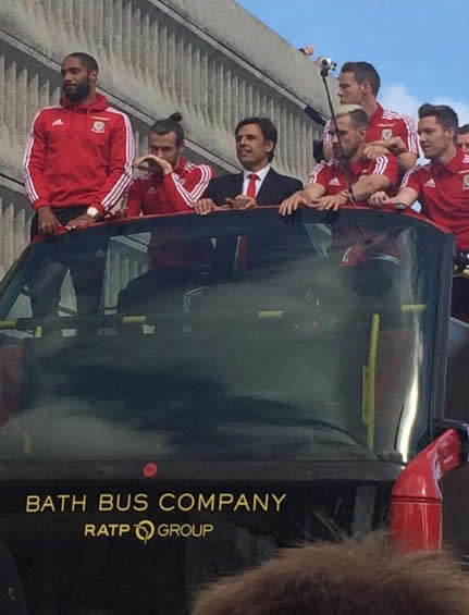 HOME SWEET HOME Welsh soccer heroes touchdown to massive welcome on return to Cardiff