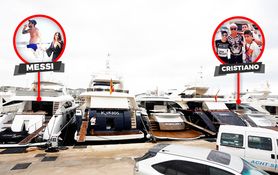 Messi and Ronaldo's yachts separated by 20 metres