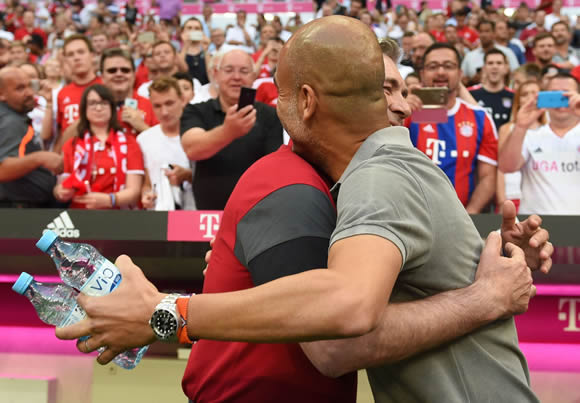 Guardiola given warm reception at Allianz Arena