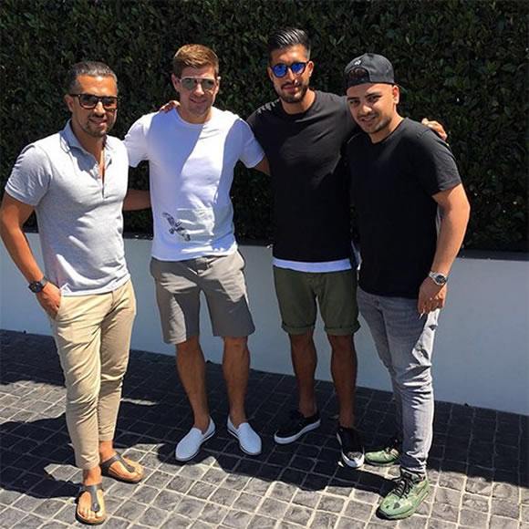 Steven Gerrard catches up with Liverpool midfielder in LA