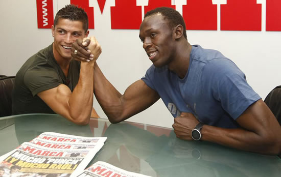 Cristiano Ronaldo congratulates Bolt on third gold