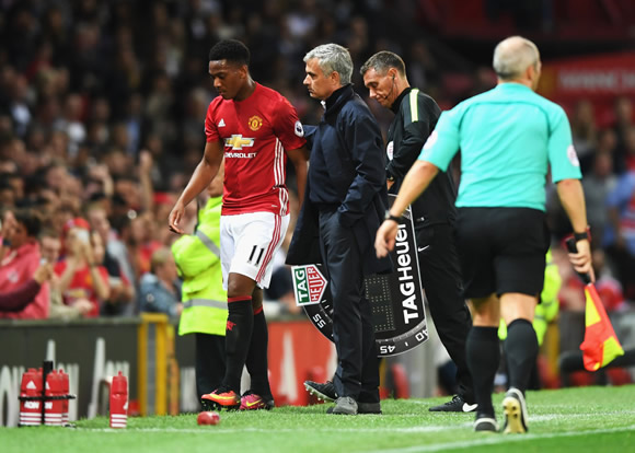 Manchester United boss Jose Mourinho tells Anthony Martial to raise his game after a recent dip in form