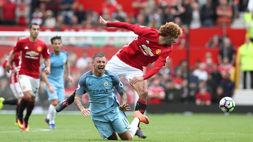 Aleksandar Kolarov Loses A Tooth Thanks To Marouane Fellaini